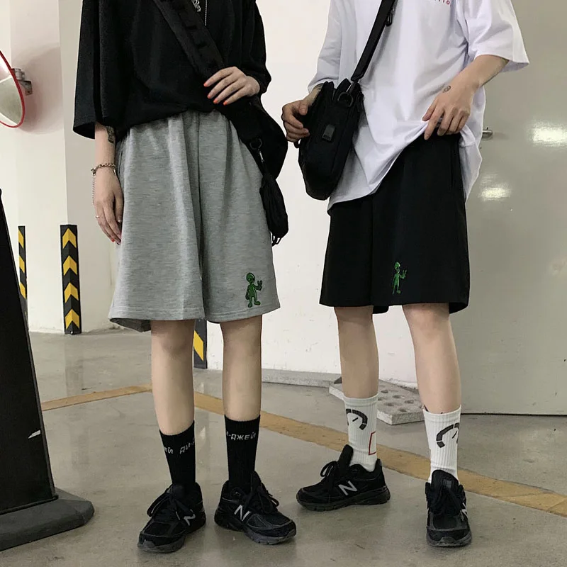 Harajuku Aliens Харадзюку винтажные повседневные свободные большие прямые BF pantalones jogger