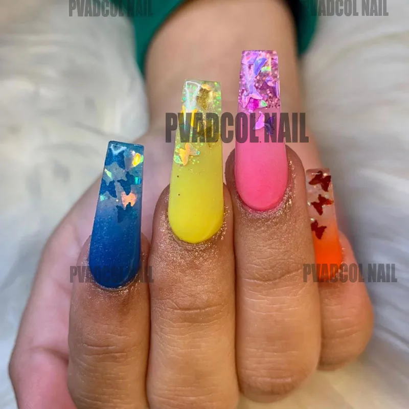 Блестящая бабочка в форме ногтей блестки зеркальный ломтик голографическое