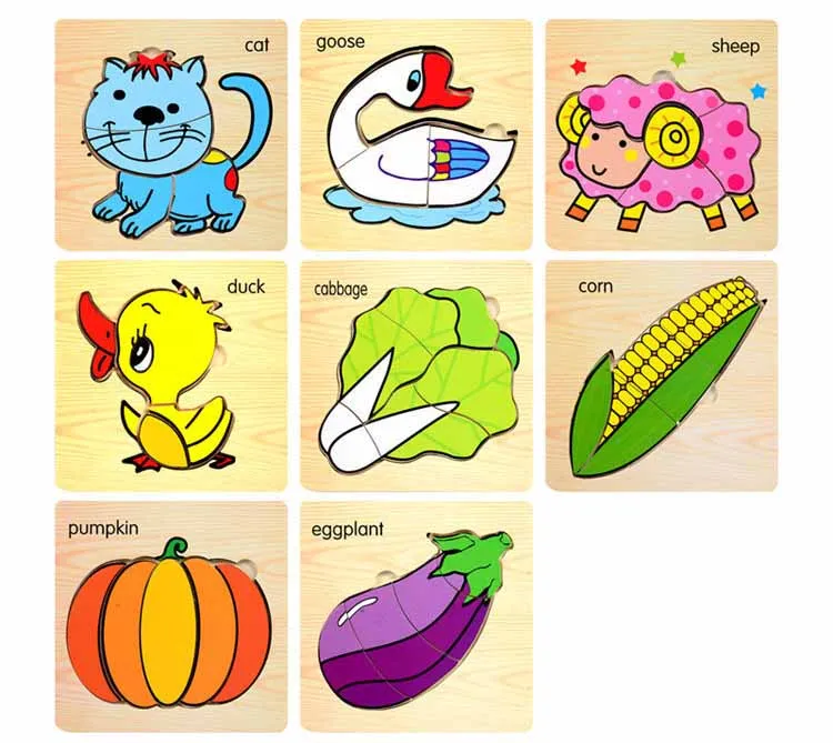 

Baby 3D Puzzle Jigsaw Wooden Toys Cartoon Animals Puzzles Child Educational Toy for Children Montessori Toys Puzzle