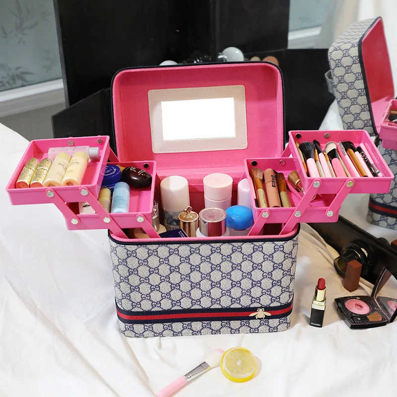 

Large Capacity Storage Box Multi-Functional Cosmetic Bag Women's Portable High-Grade Portable Cosmetic Case