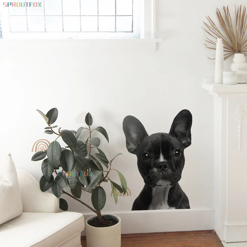 Мультяшные милые наклейки на стену с животными девочка кролик олень Лев собака