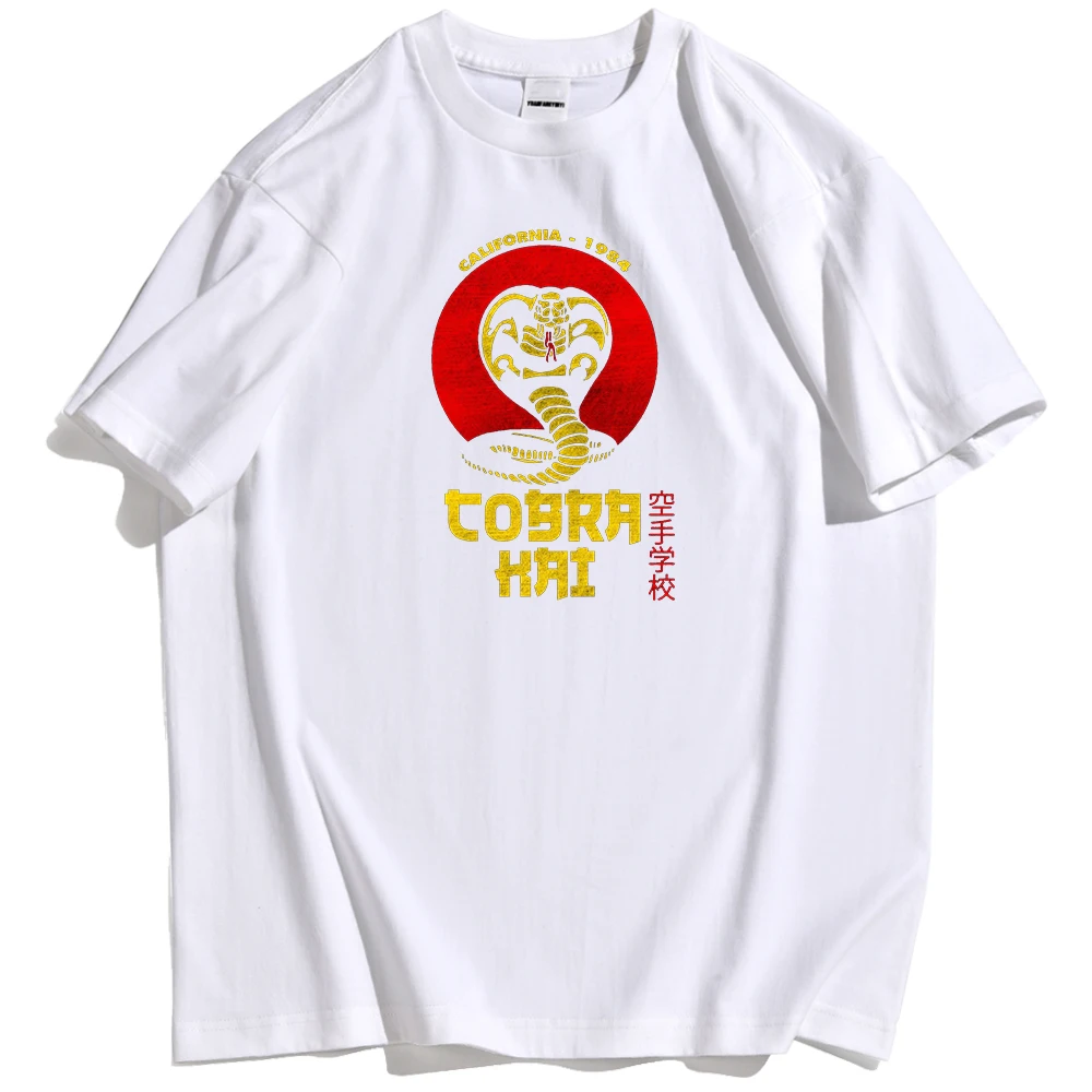 

2021 Summer Men's T-shirt Karate Cobra Graphic Classic Cartoon Image Fashion Streetwear Trend Personality Daily Casual