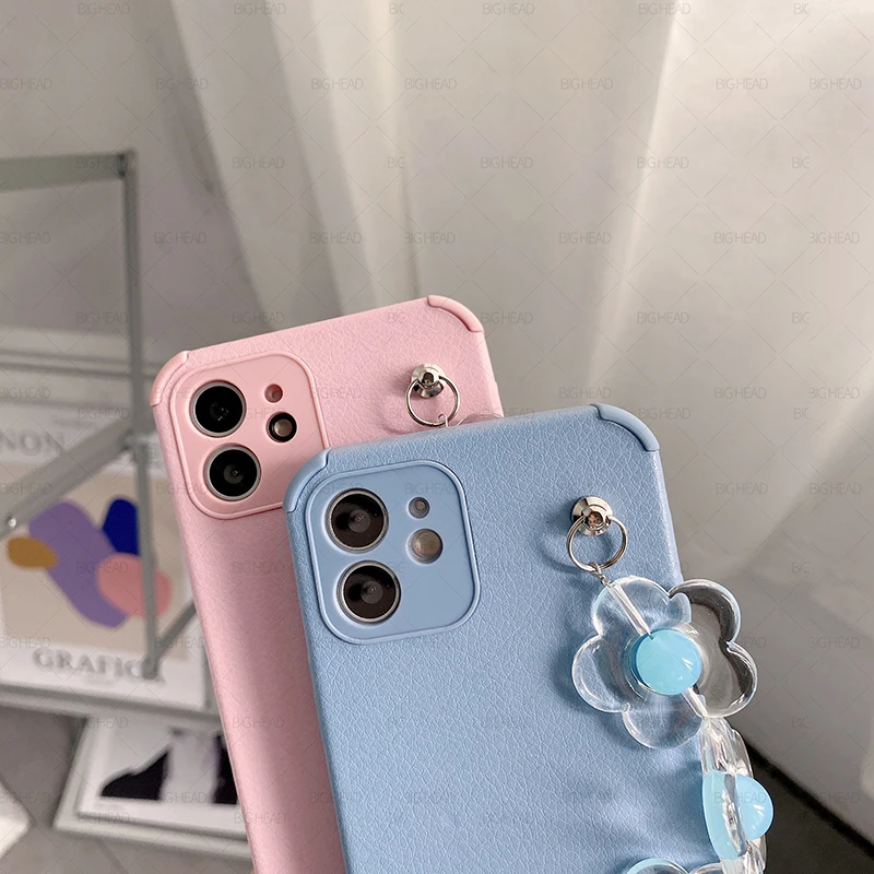 Эксклюзивный мягкий кожаный чехол с цветочным браслетом для телефона OPPO Reno 3 4 5 Pro