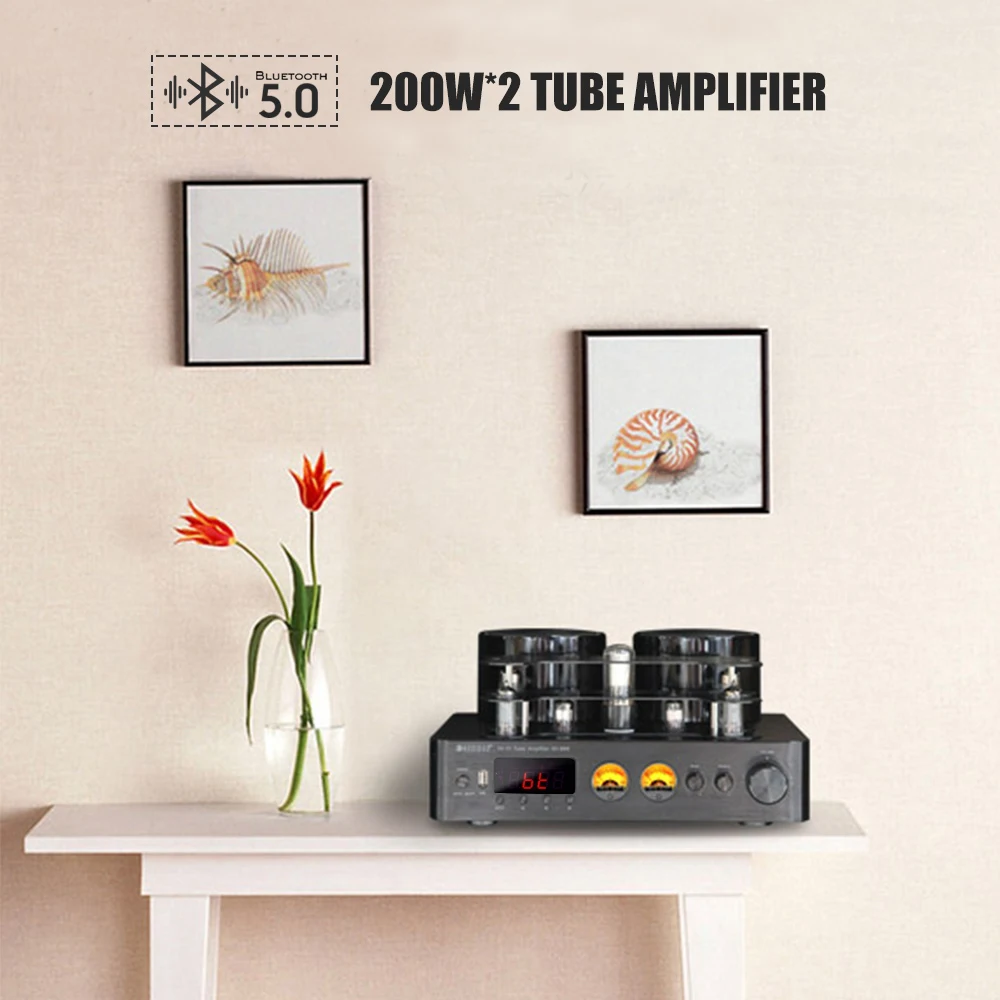 Ламповый усилитель AOSIBAO AV889 BT 5 0 HiFi Мощный USB-усилитель ламповый ретро-усилитель