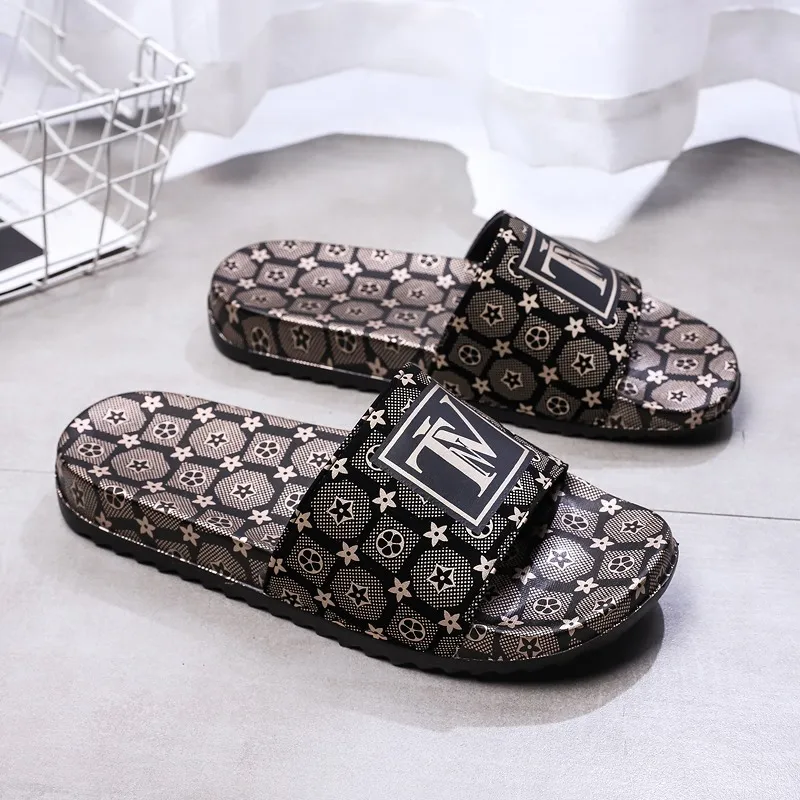 Мужские летние шлепанцы роскошные брендовые с принтом легкие для душа новинка 2021