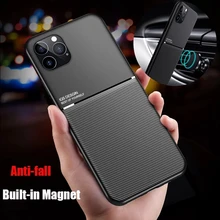 Luxury Silicone Car Magnetic Holder Phone Case For iPhone13 12 11 Pro XS Max Mini XR 8 7Plus Leather