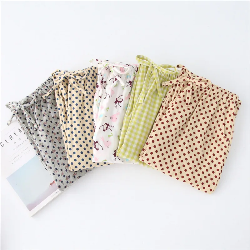 Мягкий хлопок пижамные штаны в клетку для Для женщин дома домашние Пижама газ