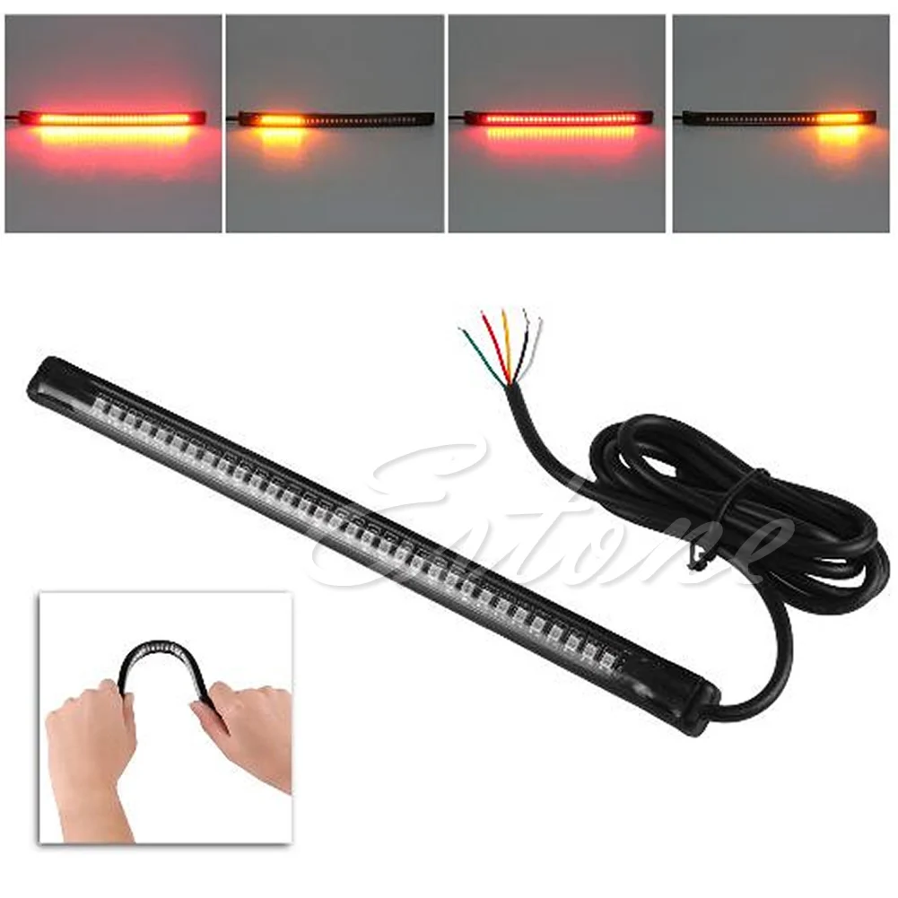 

2021 New 32 LED Universal flexible Motorcycle Light Strip Tail Brake stop/turn sign Light
