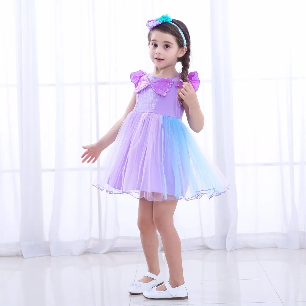 Платье для девочек Рождественский костюм принцессы фиолетовое лоскутное