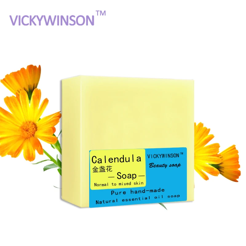 

VICKYWINSON 100 г натуральный травяной экстракт календулы мыло ручной работы для ремонта поры анти мыло для ароматерапии веганских материалов мыл...