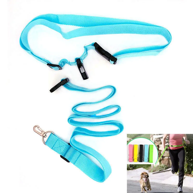 

Long Adjustable Waist Pet Dogs Leash Running Hands Freely Pet Products Dogs Harness Collar Jogging Lead Waist Rope