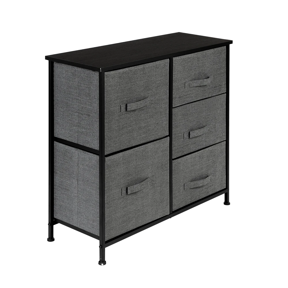 

【US Warehouse】Dresser Organizer With 5 Drawers, Fabric Dresser Tower For Bedroom, Hallway, Entryway, Closets, Grey