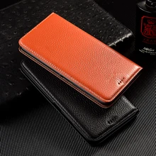 Litchi Grain Genuine Leather Flip Case For Realme X XT X2 X3 3 3i 5 5i 6 6i 7 7i 8 Pro GT Neo V3 V5 V11 V13 V15 4G 5G Cover