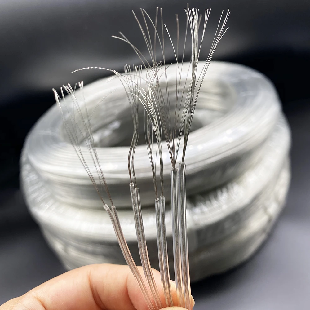 22 AWG RVH 2pin прозрачный двойной серебристый кабель параллельный провод светящаяся