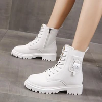 2021 martin boots woman shoes autumn winter chunky platform ankle boots for women pu leather botas mujer thick sole lace up