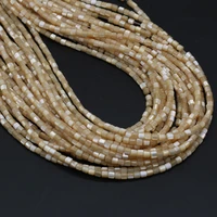 natural mother of pearl shell beads yellow cylindrical isolation beads for jewelry making diy necklace earrings accessory