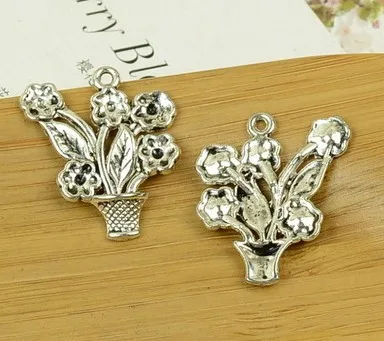 

Ручная работа серьги шармы; Аксессуары Diy для изготовления ювелирных изделий браслет с подвеской 10 шт. 28x24 мм старинное серебро Цвет цветок п...