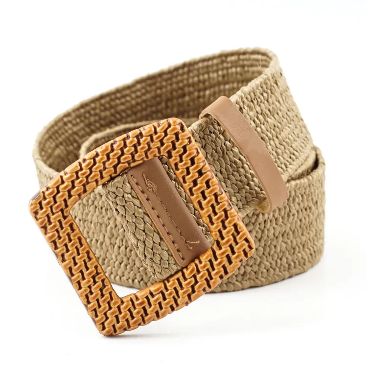Женский вязаный восковой шнур широкий эластичный ремень Женская винтажная