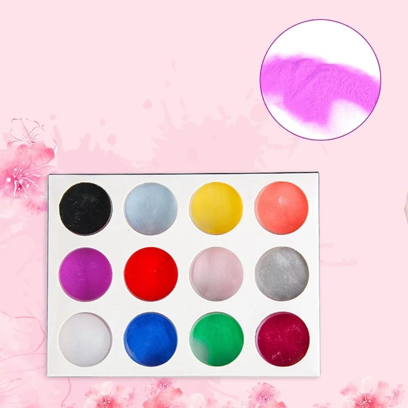 

12 Color Carved Powder Color Crystal Nail Powder Carved Powder Nail Art Crystal Powder 12 Color Set