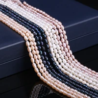 natural freshwater pearl rice shape pearls beads charm for bracelet necklace accessories jewelry making for women size 4 5mm