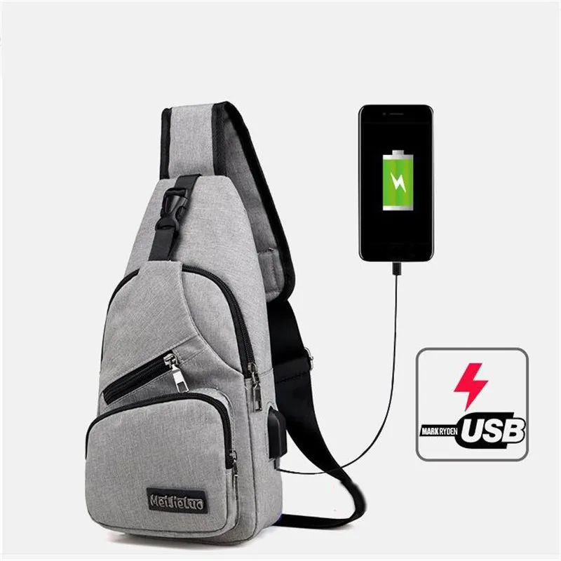 

Gym Bags Men Anti Theft Chest Bag Male Shoulder Bags USB Charging School Summer Short Trip