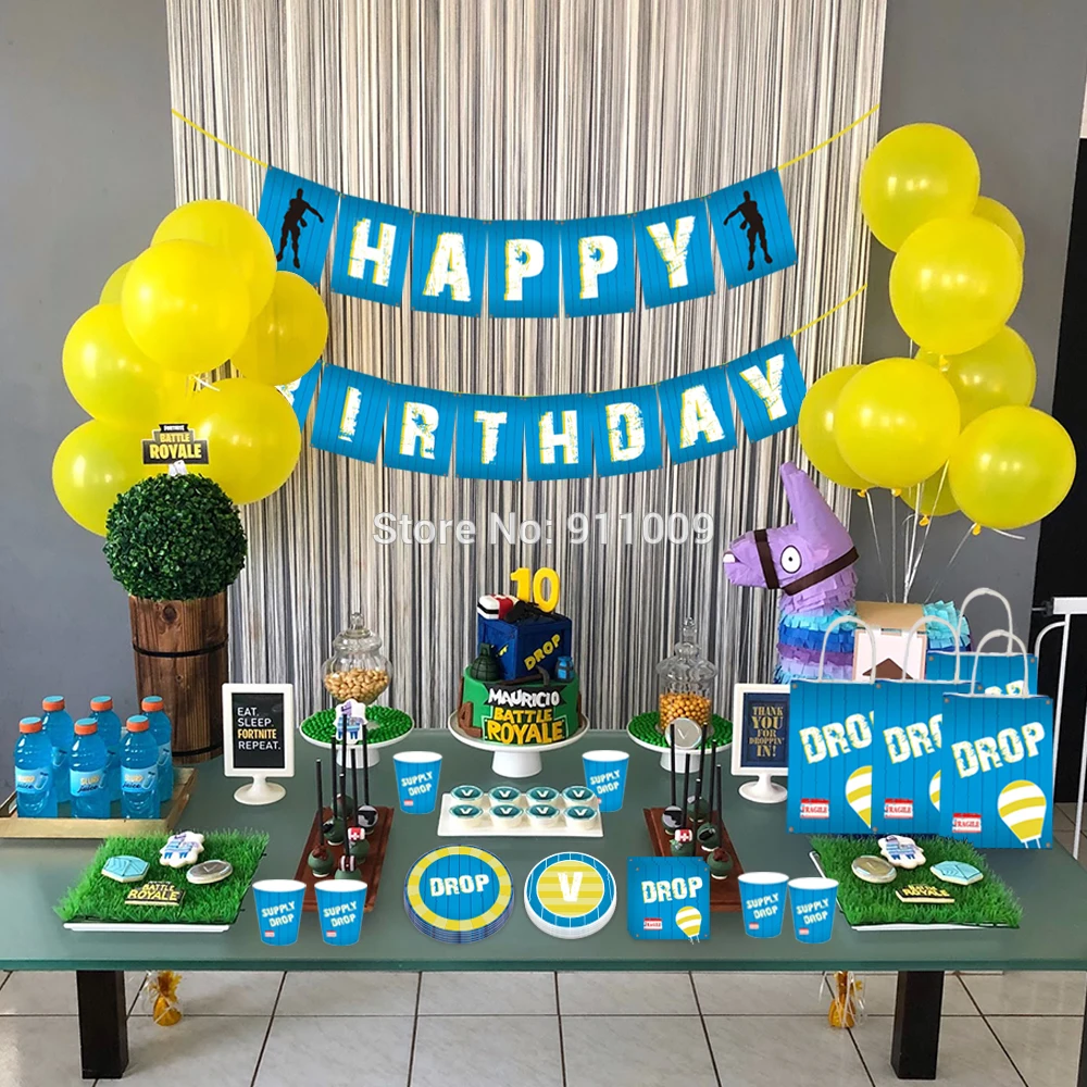 Синий счастливый телефон для любителей игр украшение вечеринки в честь Дня