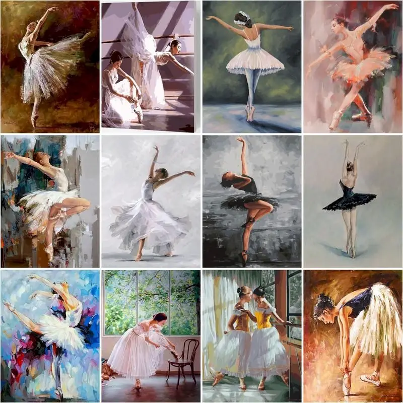 

Набор для рисования по номерам на холсте балерина в рамке