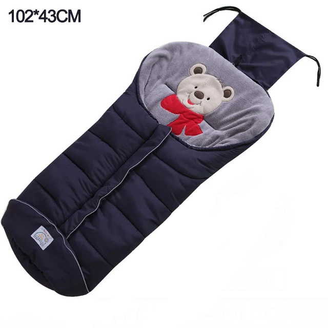 Navy Blue-102 Детский спальный мешок, спальный мешок для детской коляски, зимние теплые спальные мешки, халат для младенцев, конверты для новорожденных - Цвет: Navy Blue-102