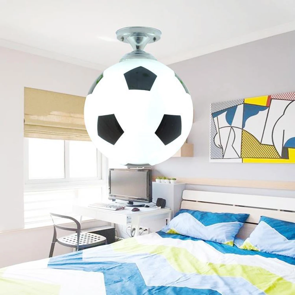 Soccer Ball Ceiling Light LED Lamp Football Style 220V Indoor Lighting Decor for Bar Bedroom Kids Room Lights Fixture | Освещение
