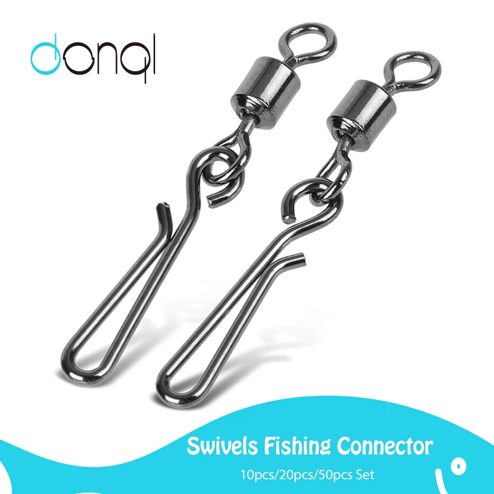 

DONQL Swivels Fishing Connector Interlock Pin Snap 2#-10# Rolling Swivel For Fishhook Lure Fishing Hook Carp Fishing Tool