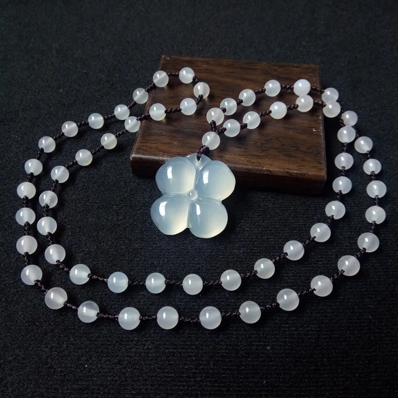 Натуральный нефритовый агат халцедон Клевер удача Подвеска Шарм ювелирные