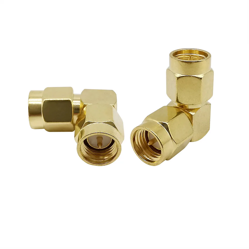 1 шт. позолоченный SMA штекер для штекера правый угол 90 градусов RF коаксиальный