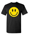 Хлопковая Винтажная Футболка Smile Face-смайлики, забавная футболка с графическим принтом, смешное лицо