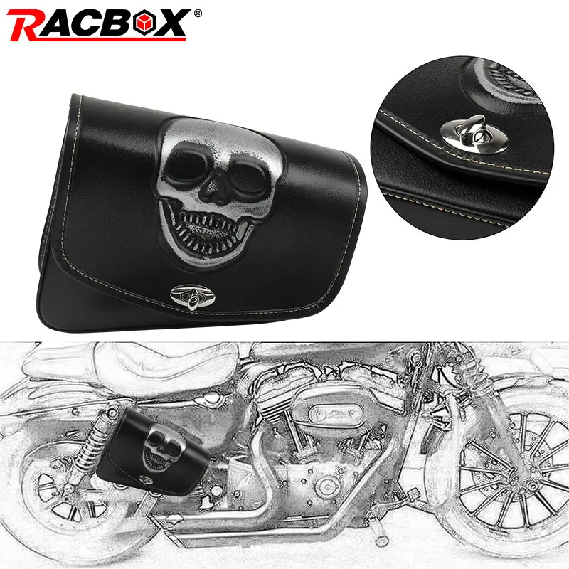 Мотоциклетные Кожаные чехлы с рисунком черепа черные для Sportster XL883/1200 T1