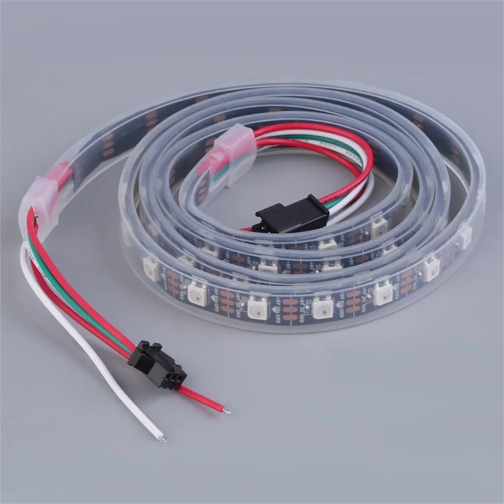 ICOCO 1 м 60 светодиодный WS2812B 5050 RGB светильник водонепроницаемый адресуемый черный