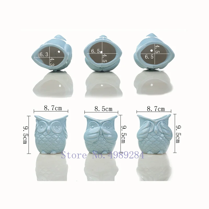 Керамическая ваза маленький цветочный горшок милая сова искусственные растения