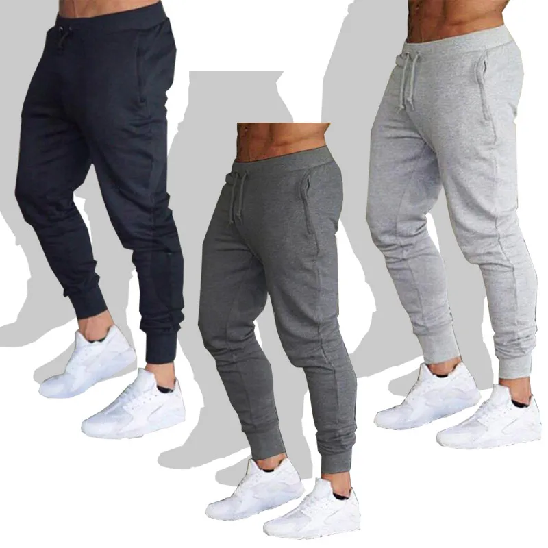 Спортивные тренировочные штаны для бодибилдинга, облегающие хлопковые новые джоггеры, тренировочные штаны, брюки, мужские брюки, мужские б...