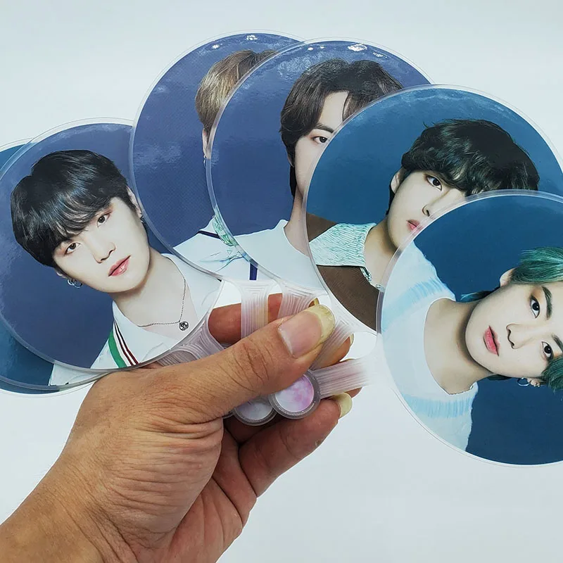 

KPOP Bangtan Boys 2021 Muster Mini Hand Fans Double Sided Printing JIMIN JIN SUGA J-HOPE Fans Collection a42