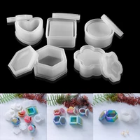 1pcs storage box silicone molds crystal gift box epoxy resin mold heart flower box mould for diy craft jewelry making supplies