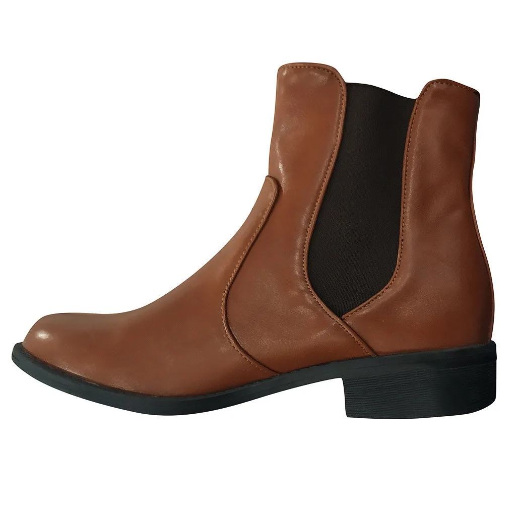 Женские ботинки Сезон весна-осень водонепроницаемые ботильоны Ботинки на низком