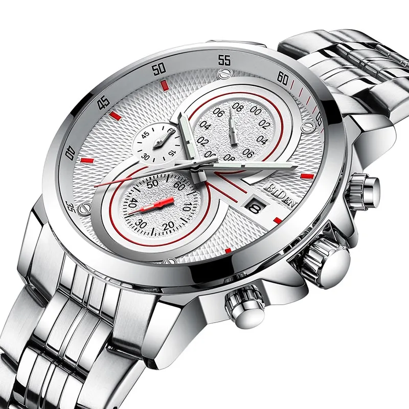 Часы мужские кварцевые водонепроницаемые со стальным ремешком | Наручные часы