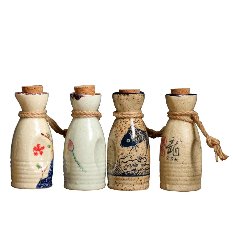 

Japanese vintage ceramic sake separator white yellow wine spirit liquor pot flagon household handmade wineware