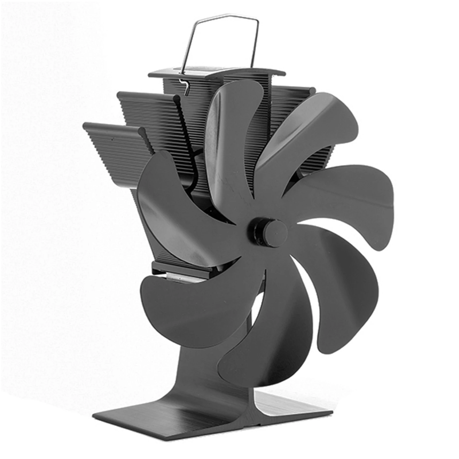 

Fireplace Fan Black 7-Blade Heat Powered Stove Fan Ultra Quiet Circulating Heat-Driven Wooden Stove Fan For Home Functional