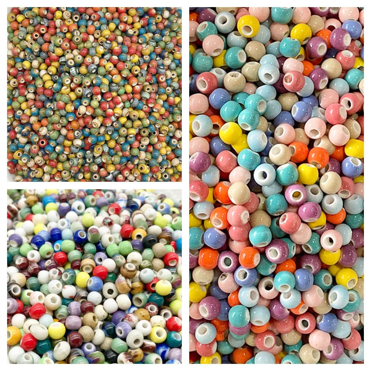 

6# 8# Candy Color Leopard Gradient Ceramic Loose DIY beads Mixed DIY Bag Handmade Materials #TMT01
