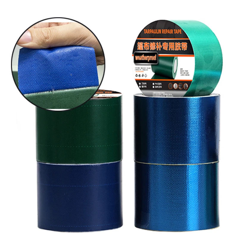 Waterproof PVC Tent Repair Tape Rainproof Tarpaulin Adhesive Tape Outdoor Awning Repairing Tape Gummed Tape Film Repair Paste