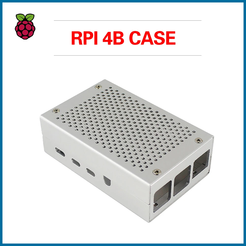 

Чехол для охлаждающего радиатора для Raspberry Pi 4, металлический корпус для Raspberry Pi 4, черный, серебристый, защитный чехол RPI150