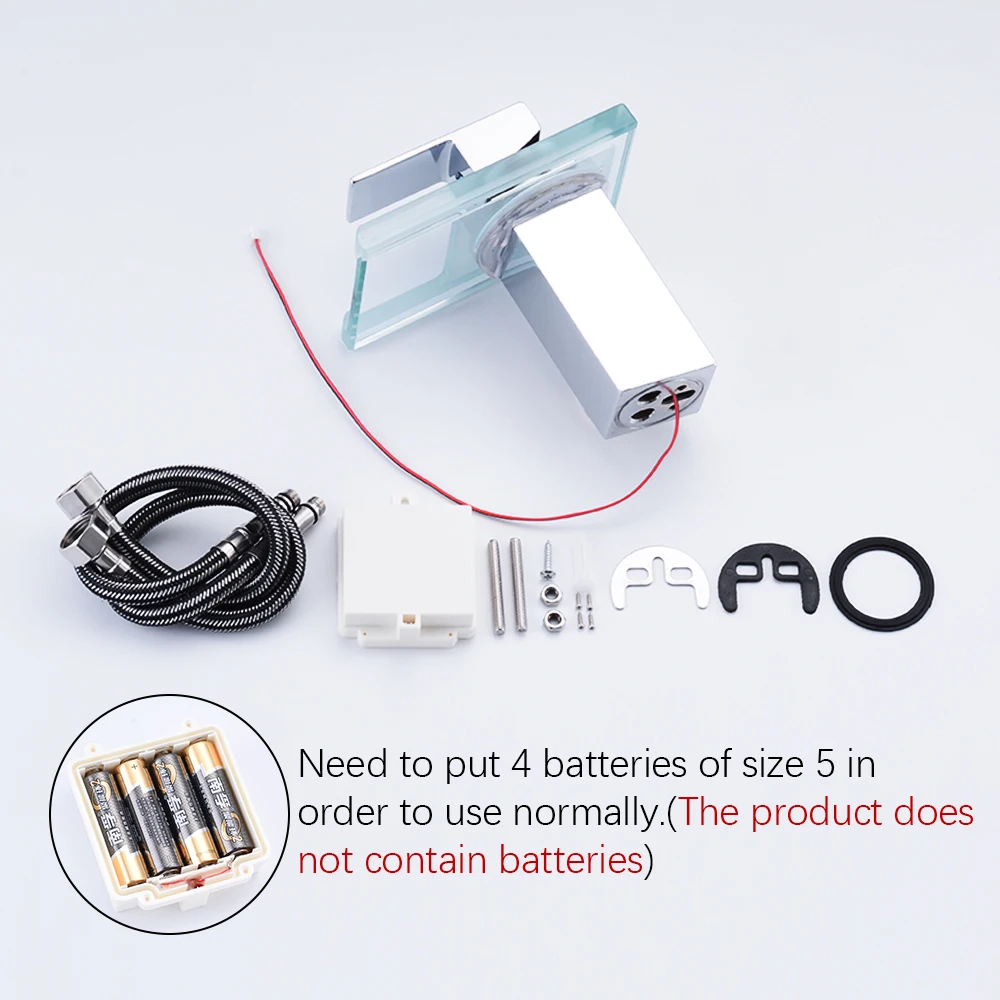 смеситель для ванной Светодиодный светильник стеклянный кран раковины комнаты.