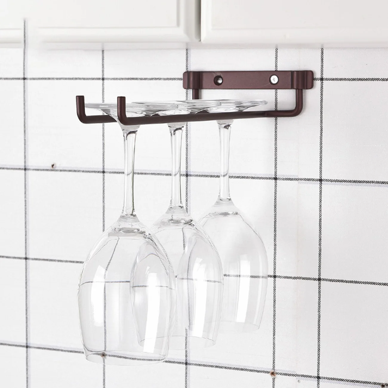 

Wine Glass Rack Stainless Steel Wine Glass Holder Wall Mounted Hanging Hanger Chrome Stemware Holder for Bar Kitchen With Screws