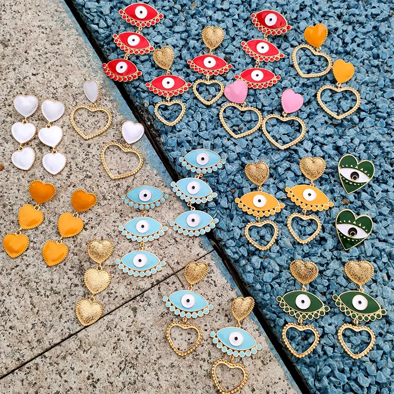 JJFOUCS 2019 модные серьги подвески золотого цвета в форме сердца для женщин ювелирные