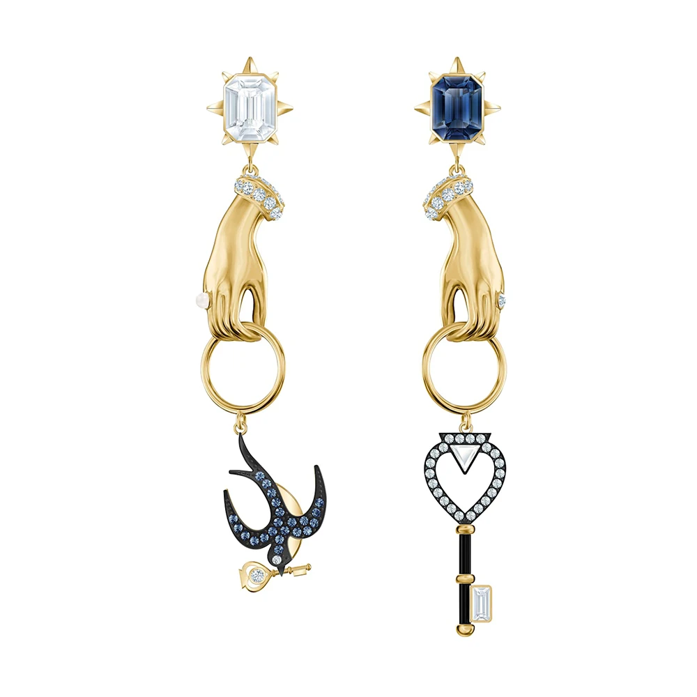 

Fashion accessories SWA TAROT MAGIC hollow ladies earrings Beautiful Symbol swallow key decoration crystal ladies romantic jewel
